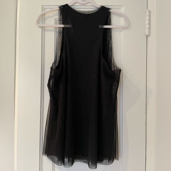 BCBG sleeveless mesh / metallic party top - Picture 2 of 2